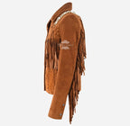 PRAIRIE Women's Western Style Suede Fringe Jacket