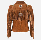 PRAIRIE Women's Western Style Suede Fringe Jacket