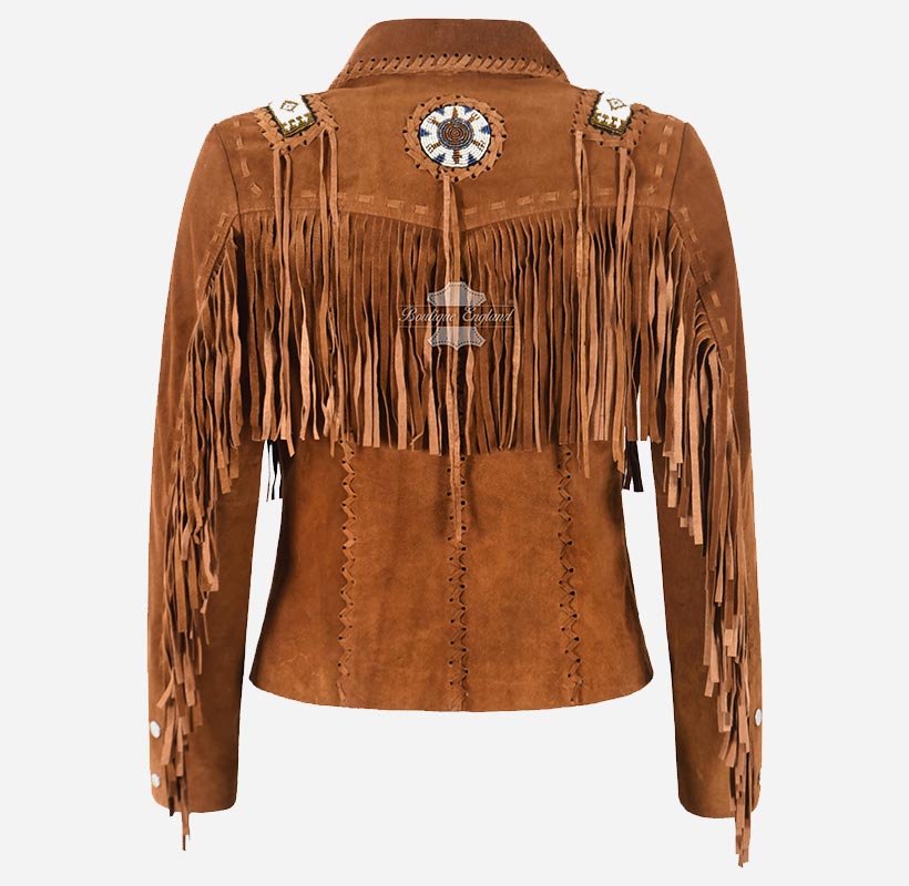 PRAIRIE Women's Western Style Suede Fringe Jacket