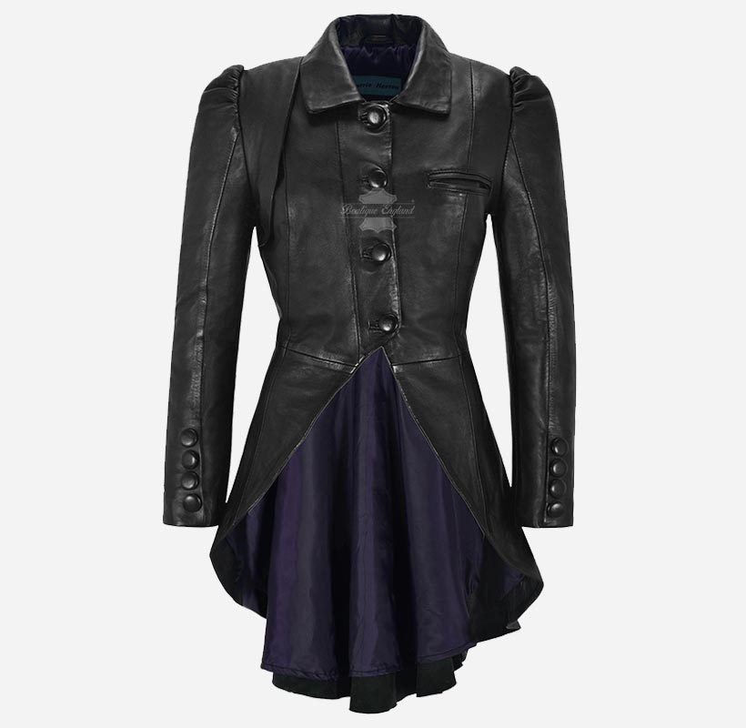 MYSTIC Gothic Dovetail Leather Coat for Women