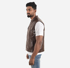 SLICK Men's Racer Style Leather Vest
