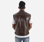 SLICK Men's Racer Style Leather Vest