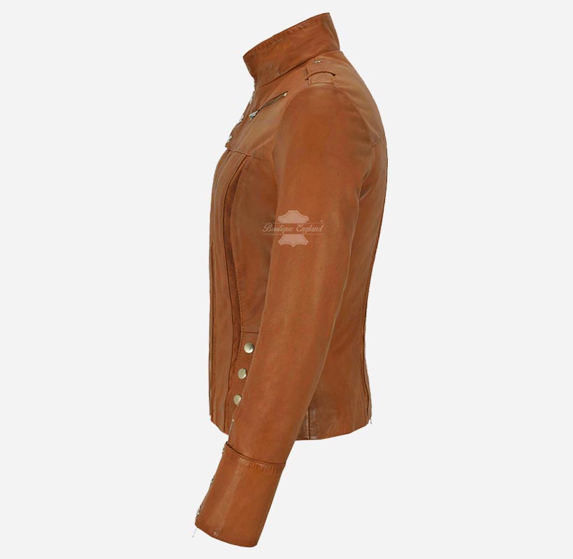 GLENVILLE Ladies Leather Jacket Casual Biker Style Jacket