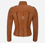 GLENVILLE Ladies Leather Jacket Casual Biker Style Jacket
