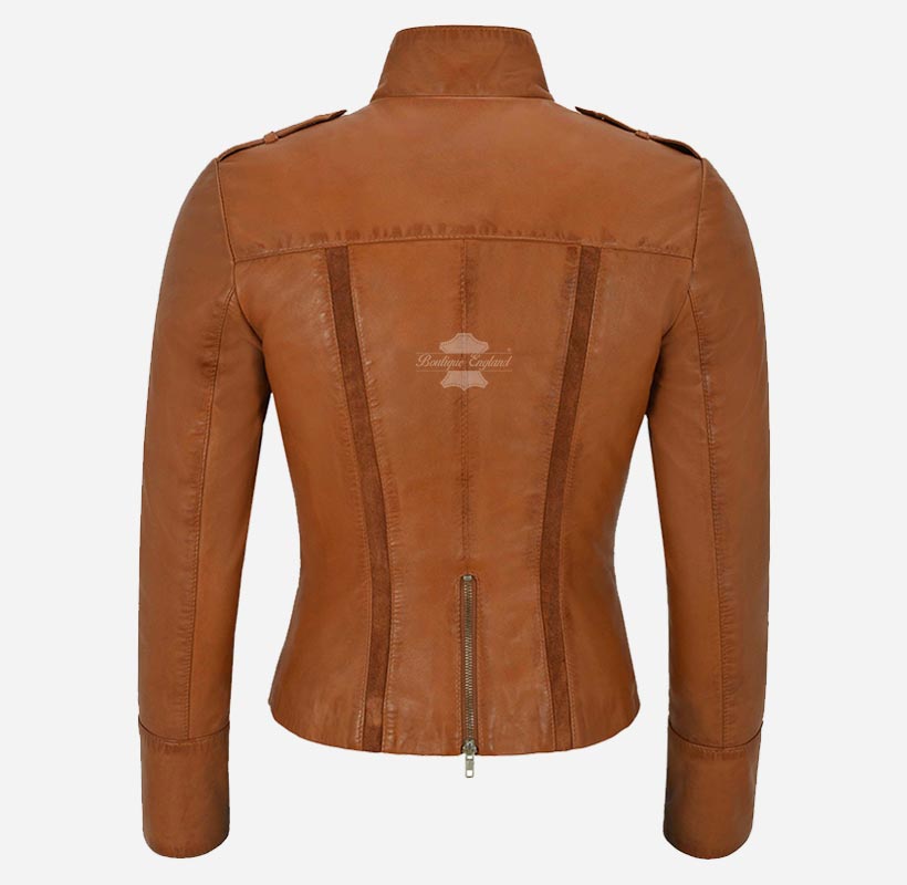 GLENVILLE Ladies Leather Jacket Casual Biker Style Jacket