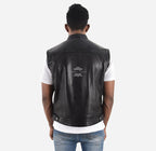 SLICK Men's Racer Style Leather Vest
