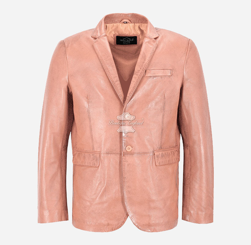 Milano Men's 2 Button Leather Blazer Sports Jacket