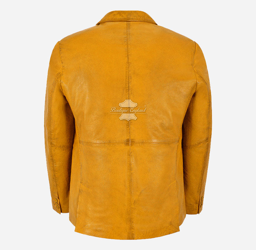 Milano Men's 2 Button Leather Blazer Sports Jacket