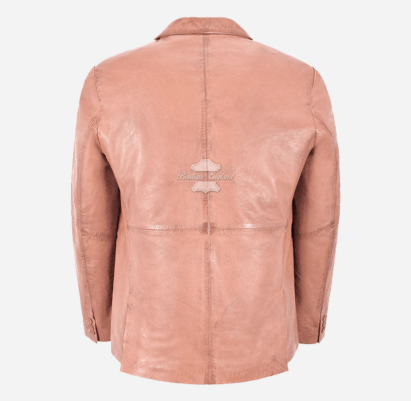 Milano Men's 2 Button Leather Blazer Sports Jacket