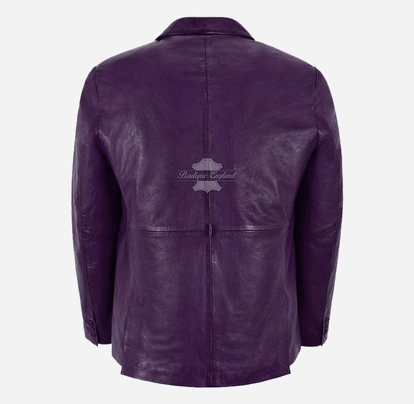 Milano Men's 2 Button Leather Blazer Sports Jacket