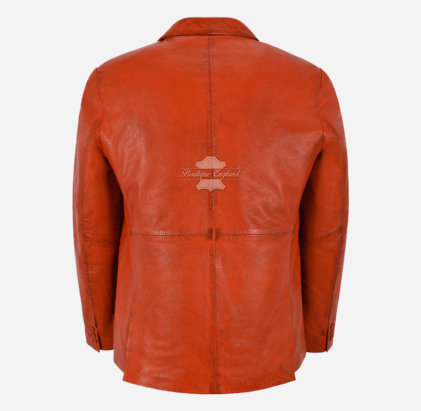 Milano Men's 2 Button Leather Blazer Sports Jacket