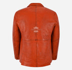 Milano Men's 2 Button Leather Blazer Sports Jacket