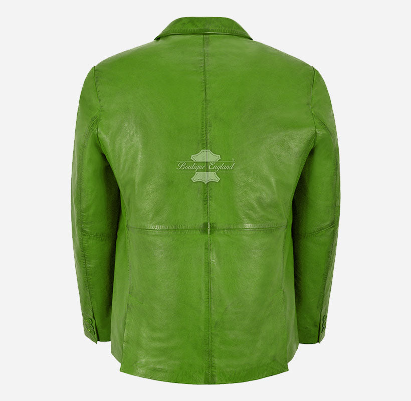 Milano Men's 2 Button Leather Blazer Sports Jacket