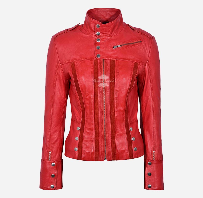 GLENVILLE Ladies Leather Jacket Casual Biker Style Jacket