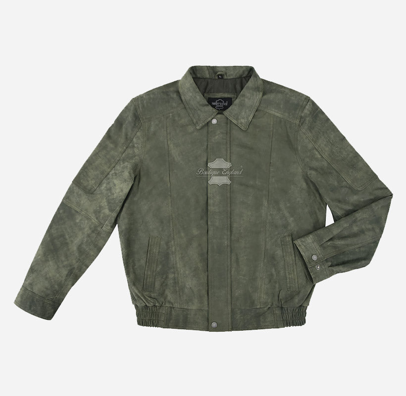 ESSEX Men's Leather Blouson Jacket Buffed Leather