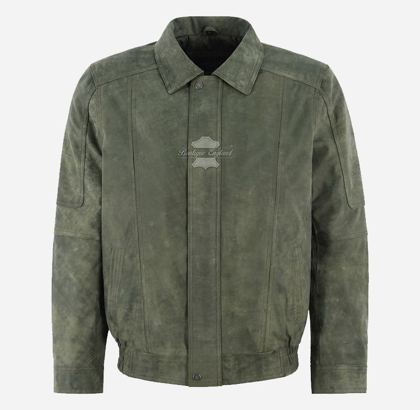 ESSEX Men's Leather Blouson Jacket Buffed Leather