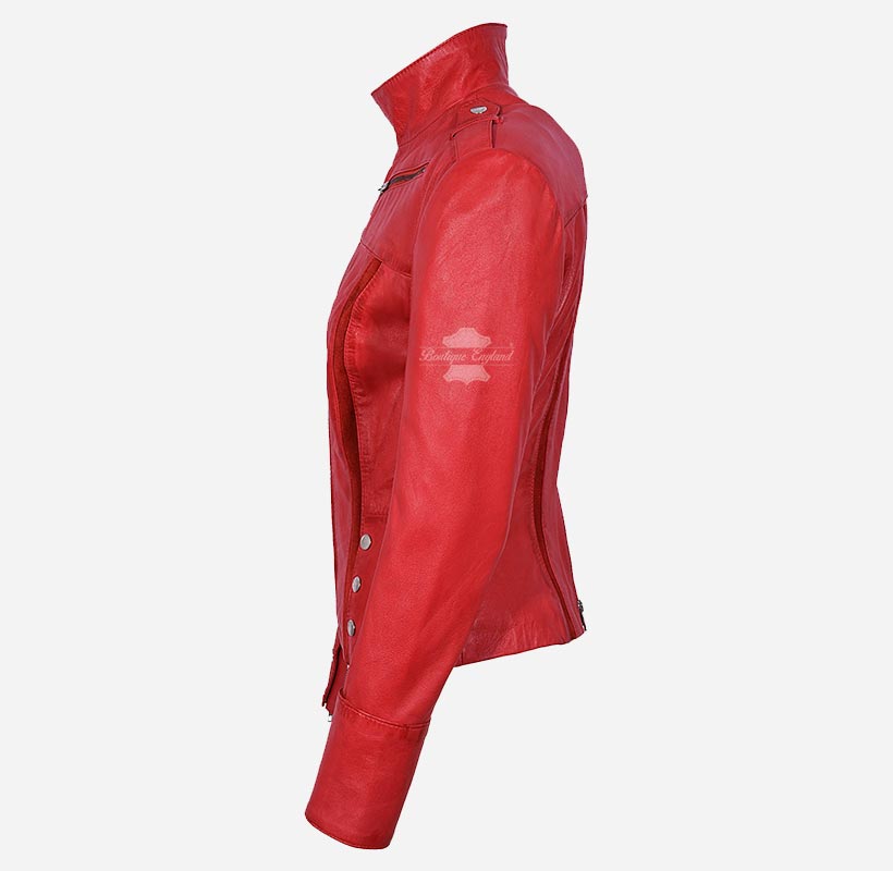 GLENVILLE Ladies Leather Jacket Casual Biker Style Jacket