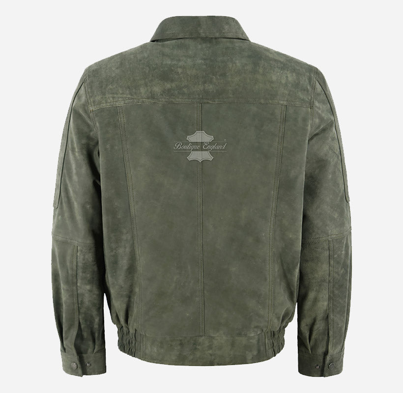ESSEX Men's Leather Blouson Jacket Buffed Leather