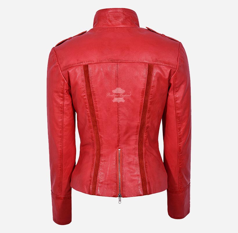 GLENVILLE Ladies Leather Jacket Casual Biker Style Jacket
