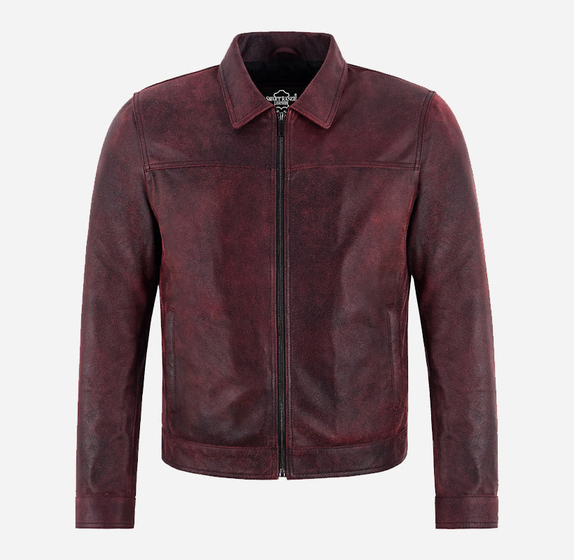 BROOKS Men's Collared Leather Jacket