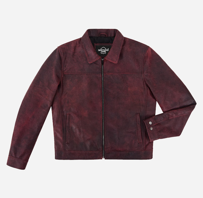 BROOKS Men's Collared Leather Jacket
