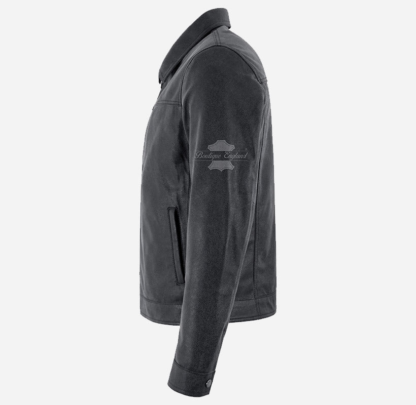 BROOKS Men's Collared Leather Jacket