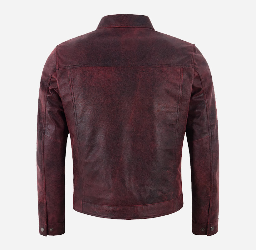 BROOKS Men's Collared Leather Jacket