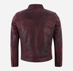 BROOKS Men's Collared Leather Jacket