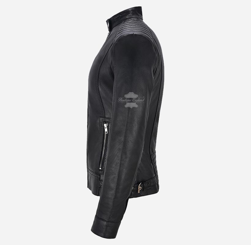 Seraphic Ladies Biker Leather Jacket Slim Fit Leather Jacket