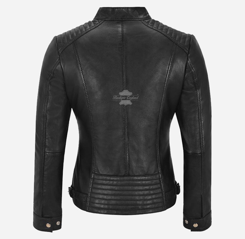 Seraphic Ladies Biker Leather Jacket Slim Fit Leather Jacket