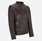 Seraphic Ladies Biker Leather Jacket Slim Fit Leather Jacket