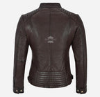 Seraphic Ladies Biker Leather Jacket Slim Fit Leather Jacket