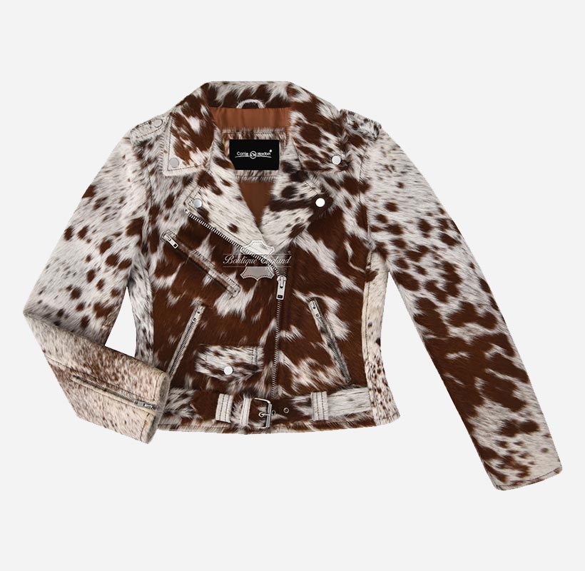 KOXXI Women's Cowhide Leather Fur Jacket