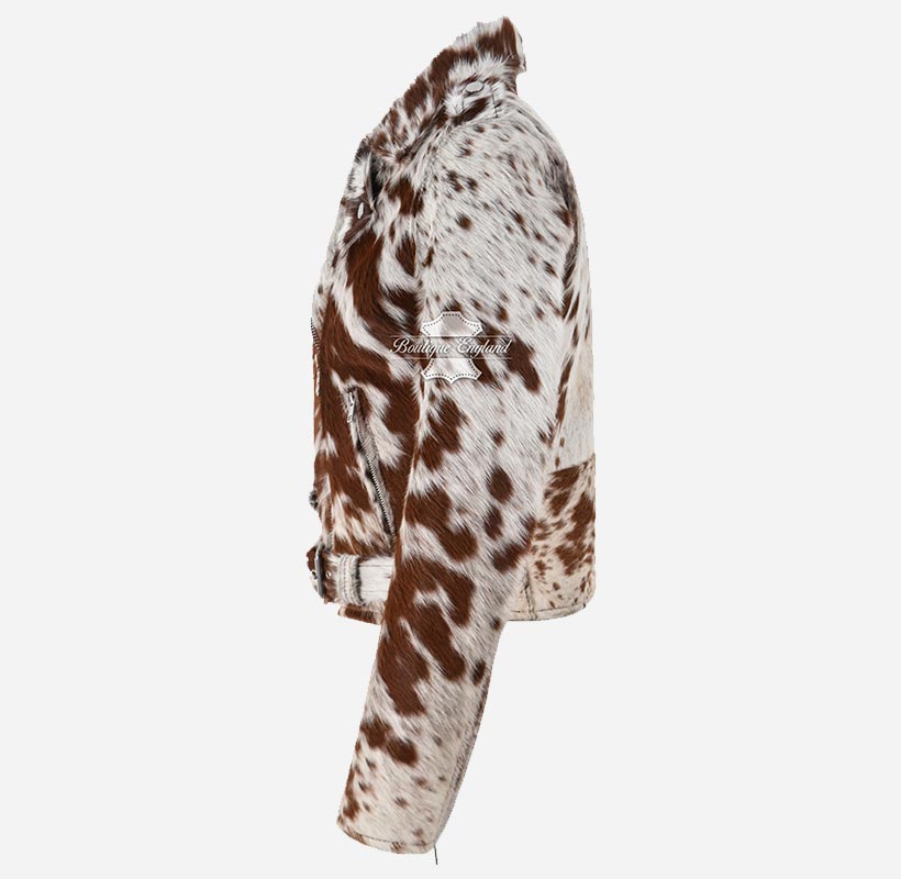 KOXXI Women's Cowhide Leather Fur Jacket