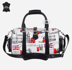 ICONIC LONDON London Printed Leather Travel Duffle Bag