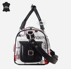 ICONIC LONDON London Printed Leather Travel Duffle Bag