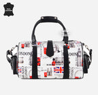 ICONIC LONDON London Printed Leather Travel Duffle Bag