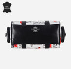 ICONIC LONDON London Printed Leather Travel Duffle Bag