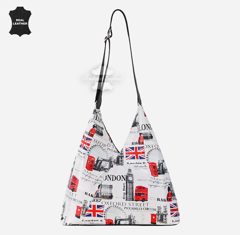 Women's Hobo Slouch Shoulder Bag British Printed Large