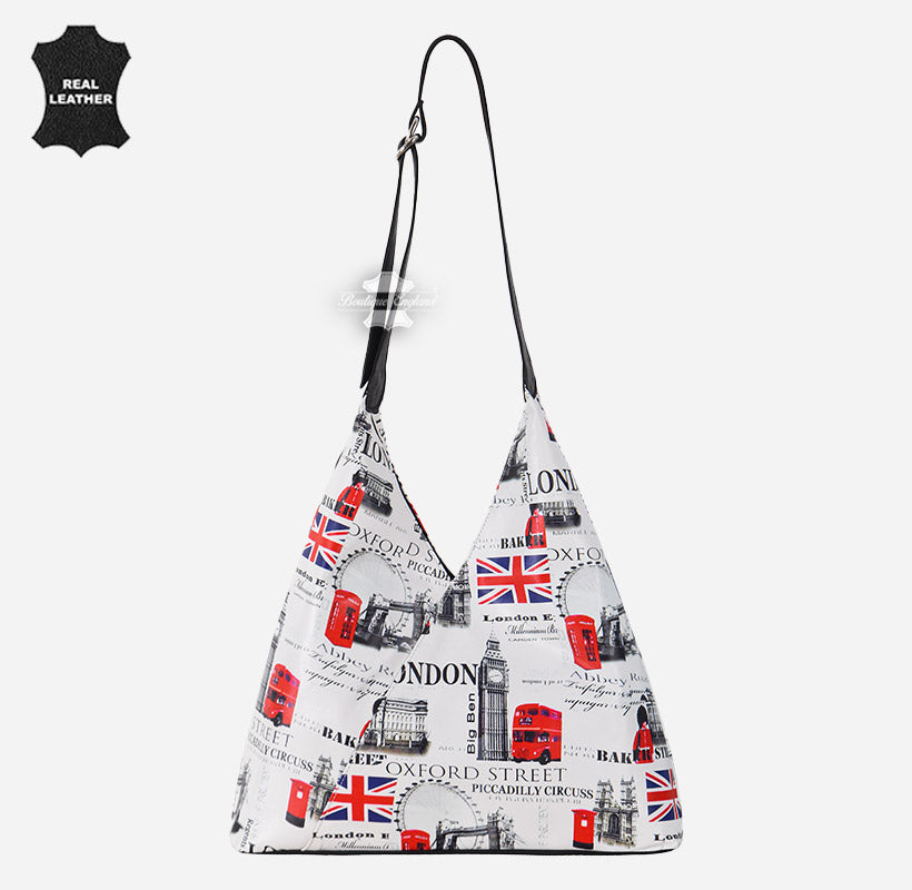 Women's Hobo Slouch Shoulder Bag British Printed Small