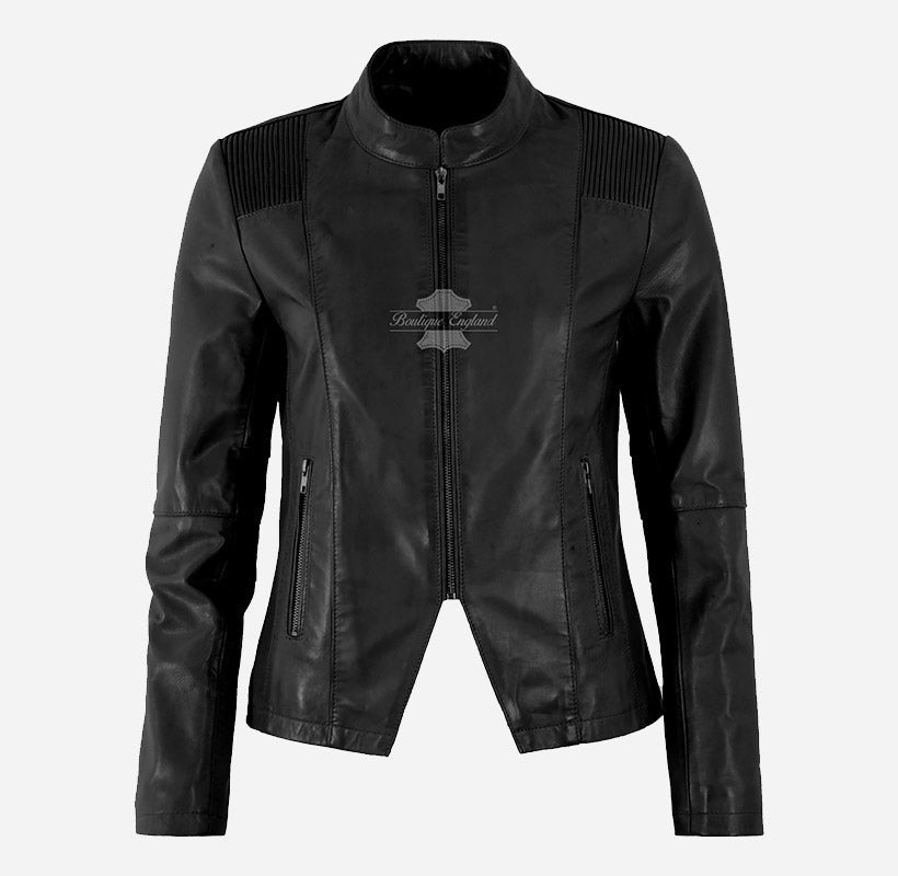 ARKA Women's Fitted Leather Casual Jacket