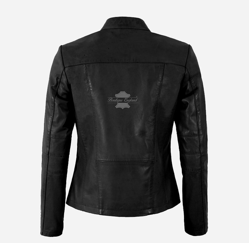 ARKA Women's Fitted Leather Casual Jacket