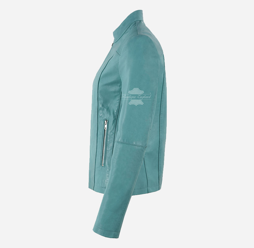 ARKA Women's Fitted Leather Casual Jacket