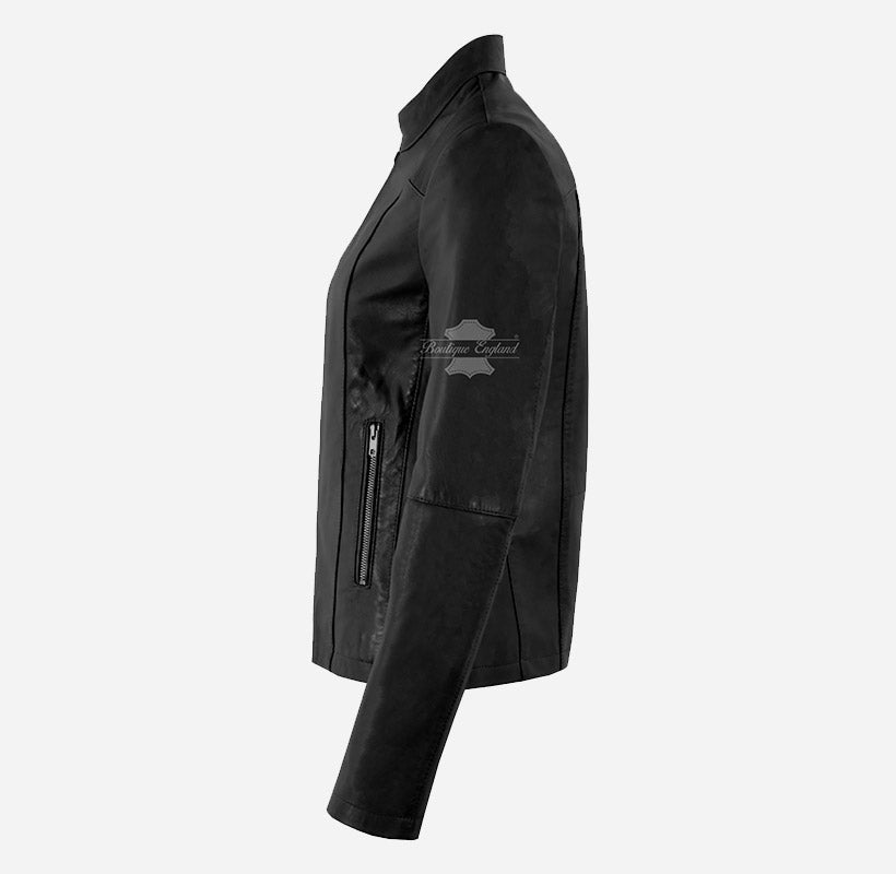 ARKA Women's Fitted Leather Casual Jacket