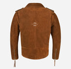BRANDO Men's Suede Leather Classic Biker Jacket