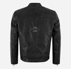 TORQ Men's Café Racer Waxed Leather Jacket