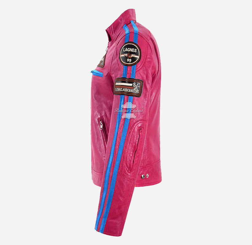 SIZMA Women Leather Biker Jacket Racer Fashion Jacket