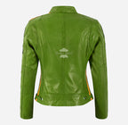 SIZMA Women Leather Biker Jacket Racer Fashion Jacket