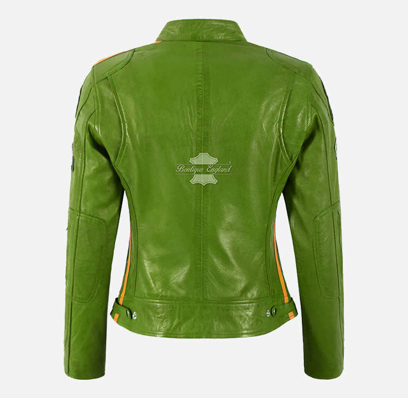 SIZMA Women Leather Biker Jacket Racer Fashion Jacket