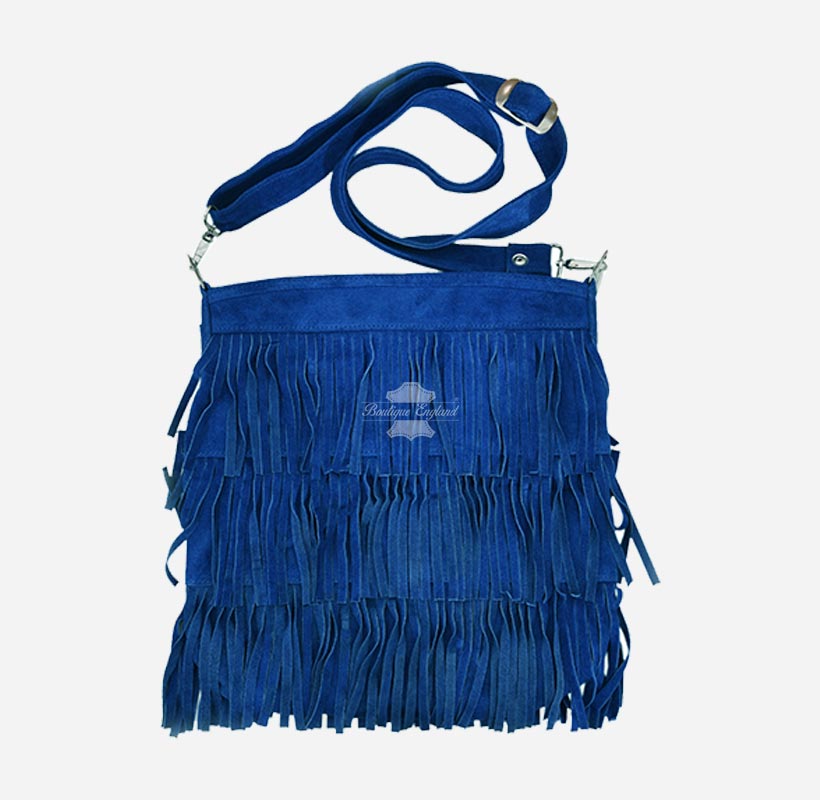 Ladies Messenger Bag Tassel Fringe Cross Body Shoulder Suede Bag
